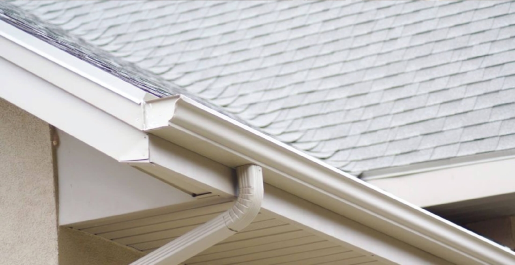 image of a gutter white installed